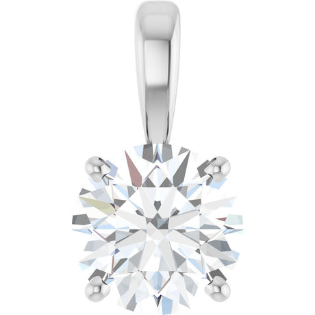 14K White 1 1/4 CT Lab-Grown Diamond Pendant