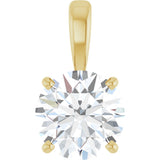 14K Yellow Gold 2 CT Lab-Grown Diamond Pendant