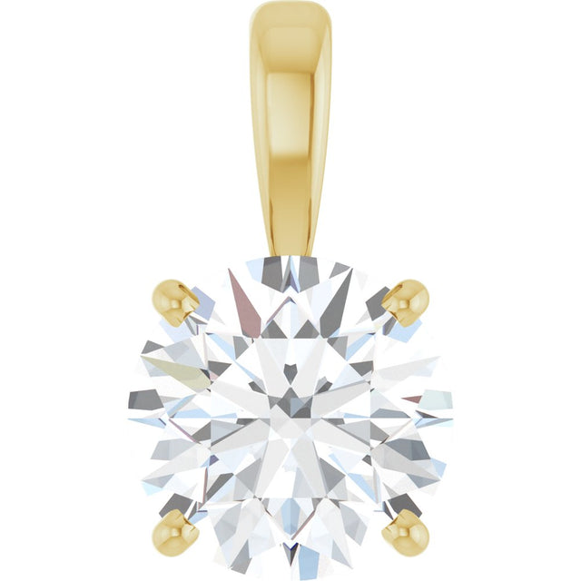 14K Yellow Gold 2 CT Lab-Grown Diamond Pendant