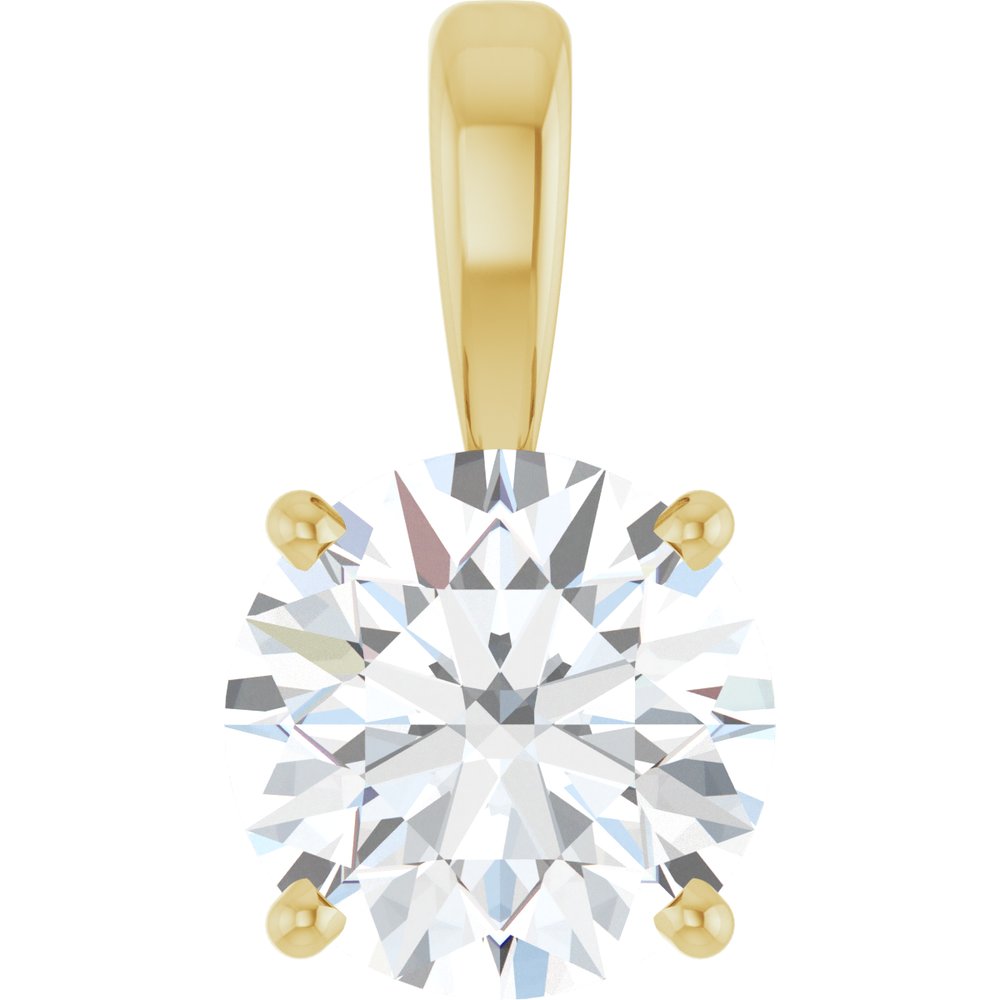14K Yellow Gold 1 1/2 CT Lab-Grown Diamond Pendant