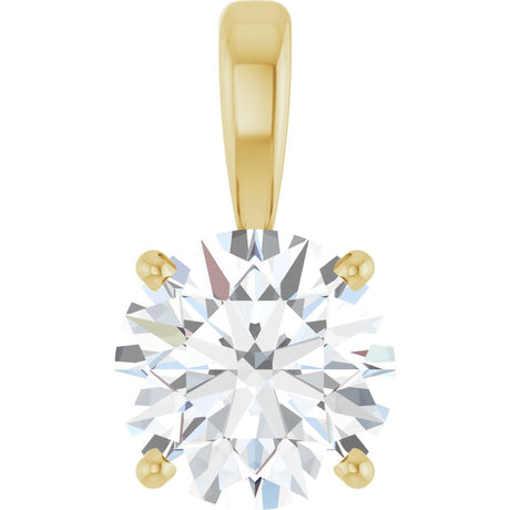 14K Yellow Gold 1 1/2 CT Lab-Grown Diamond Pendant