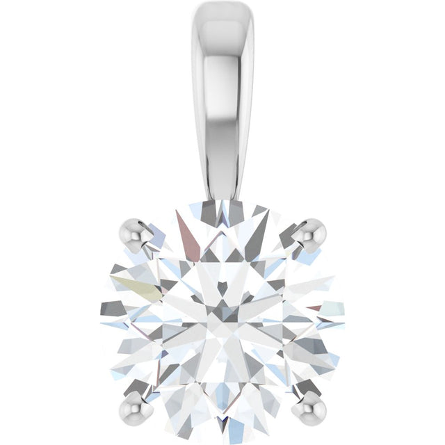Sterling Silver 1 1/2 CT Lab-Grown Diamond Pendant