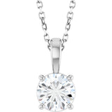 14K White Gold 3/4 CT Lab-Grown Diamond 18" Necklace