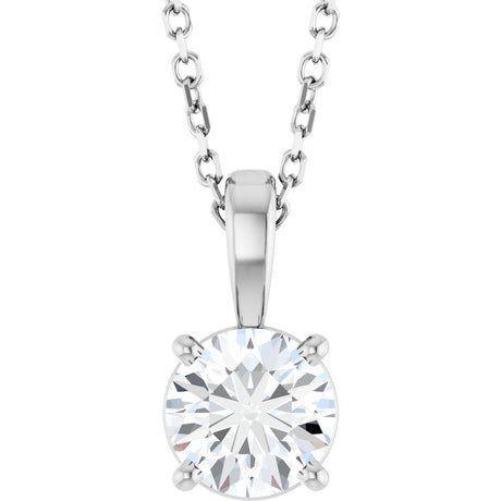 14K White Gold 3/4 CT Lab-Grown Diamond 18" Necklace