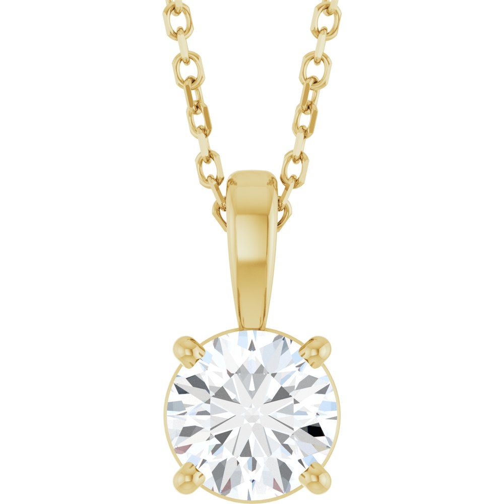 14K Yellow Gold 3/4 CT Lab-Grown Diamond 18" Necklace