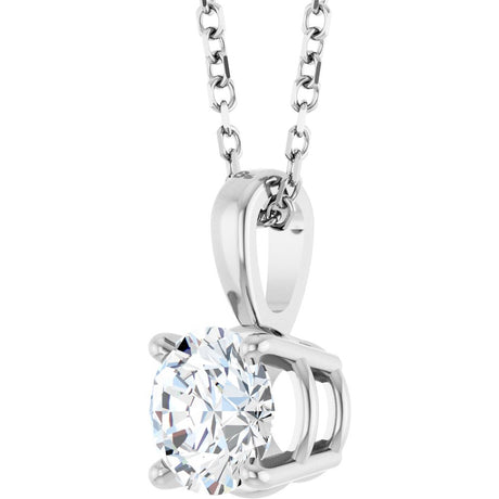 14K White Gold 3/4 CT Lab-Grown Diamond 18" Necklace