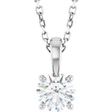 Sterling Silver 1/2 CT Lab-Grown Diamond 18" Necklace
