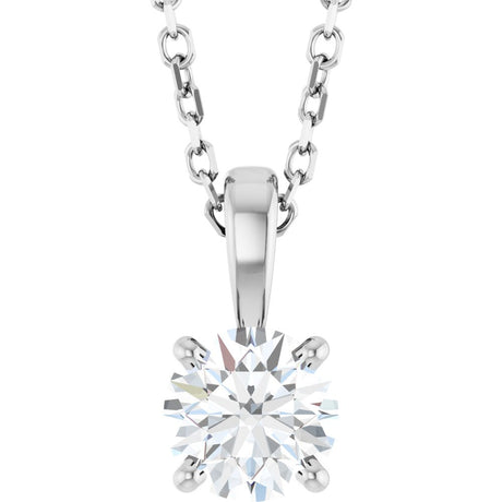 Sterling Silver 1/2 CT Lab-Grown Diamond 18" Necklace
