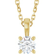 14K Yellow Gold 1/4 CT Natural Diamond 18" Necklace