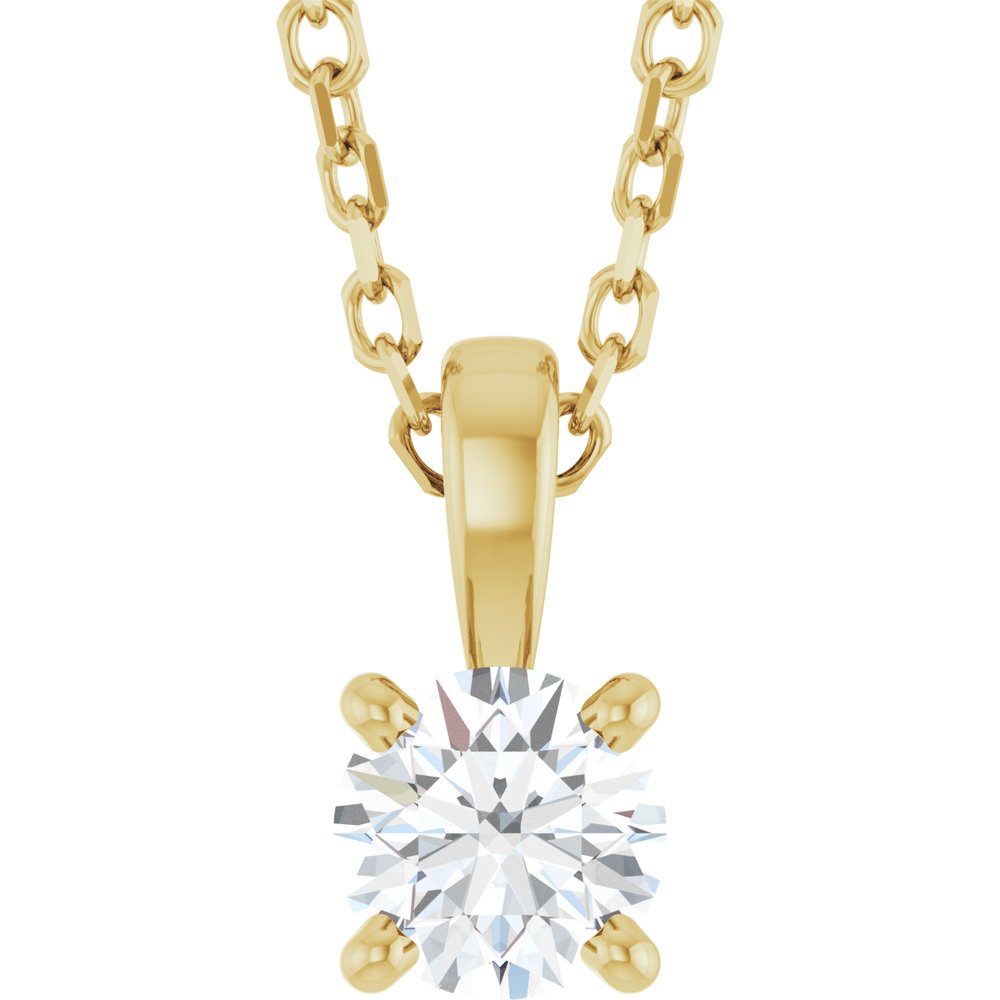 14K Yellow Gold 1/4 CT Natural Diamond 18" Necklace