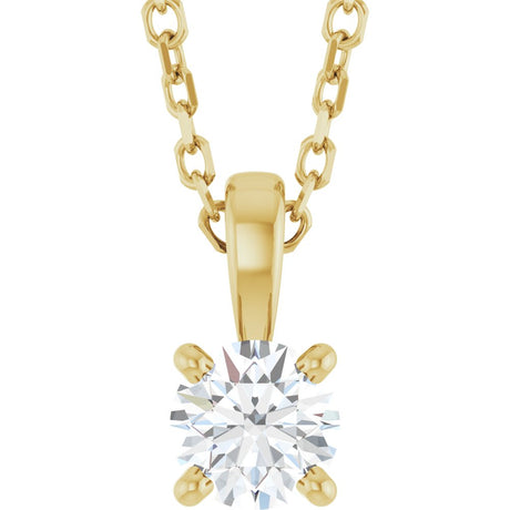 14K Yellow Gold 1/4 CT Lab-Grown Diamond 18" Necklace
