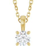 14K Yellow Gold 1/4 CT Lab-Grown Diamond 18" Necklace