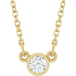 14K Yellow 1/10 CT Lab-Grown Diamond Solitaire 18" Necklace 