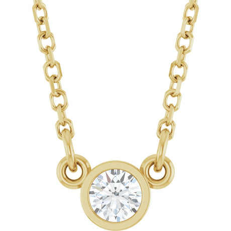 14K Yellow 1/10 CT Lab-Grown Diamond Solitaire 18" Necklace 