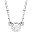 14K White Gold 1/10 CT Lab-Grown Diamond Solitaire 18" Necklace 