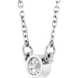 14K White Gold 1/10 CT Lab-Grown Diamond Solitaire 18" Necklace 