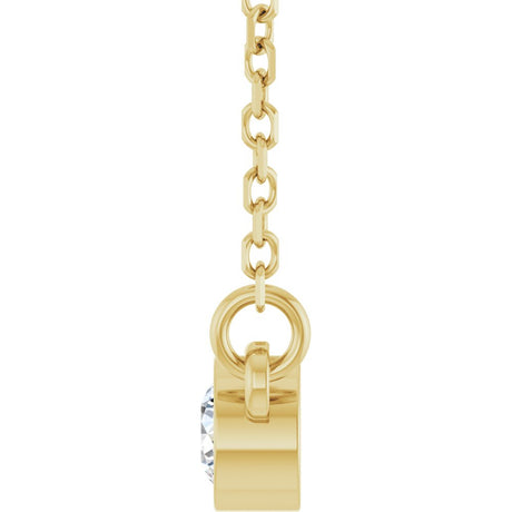 14K Yellow Gold 1/10 CT Lab-Grown Diamond Solitaire 18" Necklace 