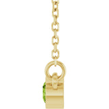 14K Yellow Natural Peridot Solitaire 16" Necklace