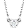 14K White 1/6 CT Lab-Grown Diamond Solitaire 18" Necklace 