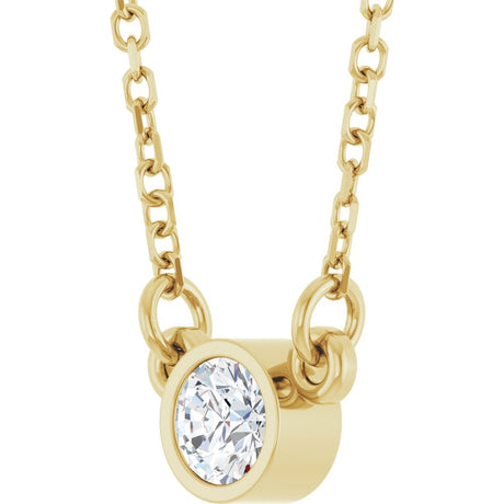 14K Yellow 1/6 CT Natural Diamond Solitaire 18" Necklace