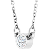 14K White 1/6 CT Lab-Grown Diamond Solitaire 18" Necklace