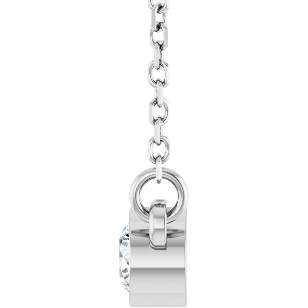 14K White 1/6 CT Lab-Grown Diamond Solitaire 18" Necklace