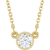 14K Yellow 1/4 CT Lab-Grown Diamond Solitaire 18" Necklace 