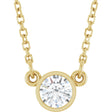 14K Yellow Stuller Lab-Grown Moissanite Solitaire 18" Necklace 