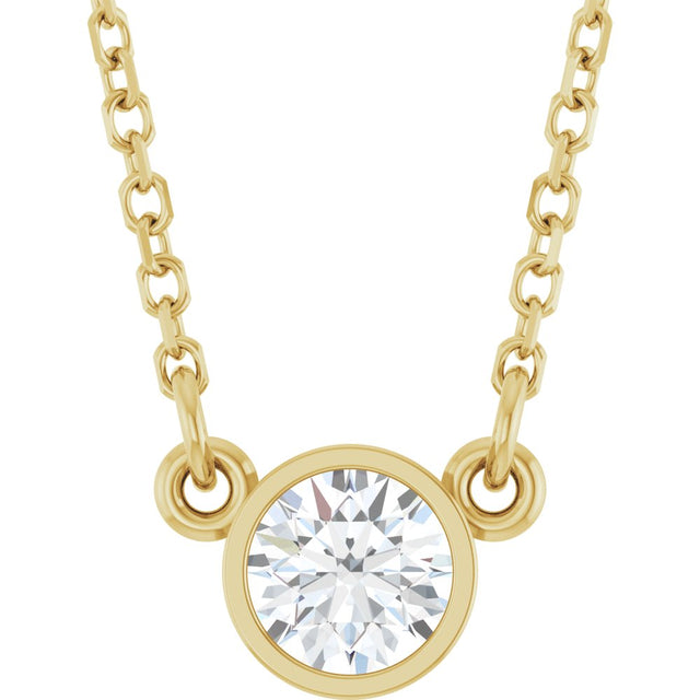 14K Yellow 1/4 CT Lab-Grown Diamond Solitaire 18" Necklace 