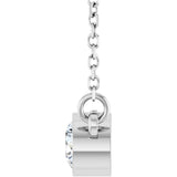 Rhodium-Plated Sterling Silver Imitation Diamond Solitaire 16" Necklace
