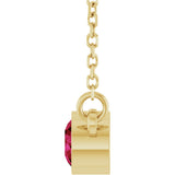 14K Yellow Natural Ruby Solitaire 16" Necklace