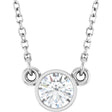 14K White 1/3 CT Lab-Grown Diamond Solitaire 18" Necklace 