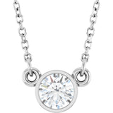 14K White 1/3 CT Lab-Grown Diamond Solitaire 18" Necklace 