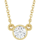 14K Yellow 1/3 CT Natural Diamond Solitaire 18" Necklace 