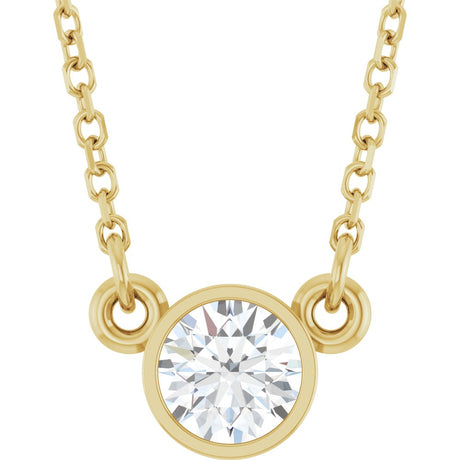 14K Yellow 1/3 CT Natural Diamond Solitaire 18" Necklace 