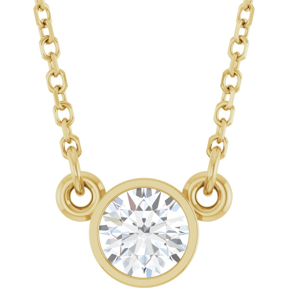 14K Yellow 1/3 CT Lab-Grown Diamond Solitaire 18" Necklace 