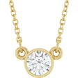 14K Yellow Gold 1/3 CT Natural Diamond Solitaire 18" Necklace 