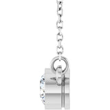 14K White 1/3 CT Natural Diamond Solitaire 18" Necklace