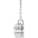 14K White Gold 1/3 CT Natural Diamond Solitaire 18" Necklace 