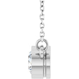 14K White Gold 1/2 CT Lab-Grown Diamond Solitaire 18" Necklace 