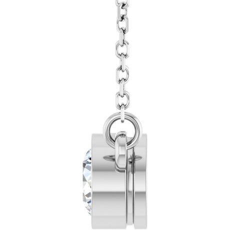 14K White Gold 1/2 CT Lab-Grown Diamond Solitaire 18" Necklace 