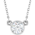 14K White Gold 1/2 CT Lab-Grown Diamond Solitaire 18" Necklace 