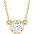 14K Yellow 1/2 CT Lab-Grown Diamond Solitaire 18" Necklace 