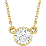 14K Yellow 1/2 CT Lab-Grown Diamond Solitaire 18" Necklace 