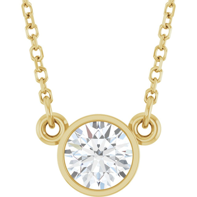 14K Yellow 1/2 CT Lab-Grown Diamond Solitaire 18" Necklace 