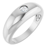 Platinum 1/4 CT Natural Diamond Dome Ring