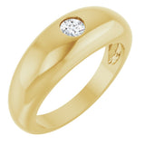 14K Yellow Gold 1/4 CT Natural Diamond Dome Ring