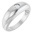 14K White 1/4 CT Lab-Grown Diamond Dome Ring