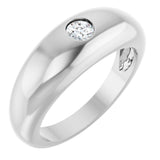 14K White Gold 1/4 CT Lab-Grown Diamond Dome Ring