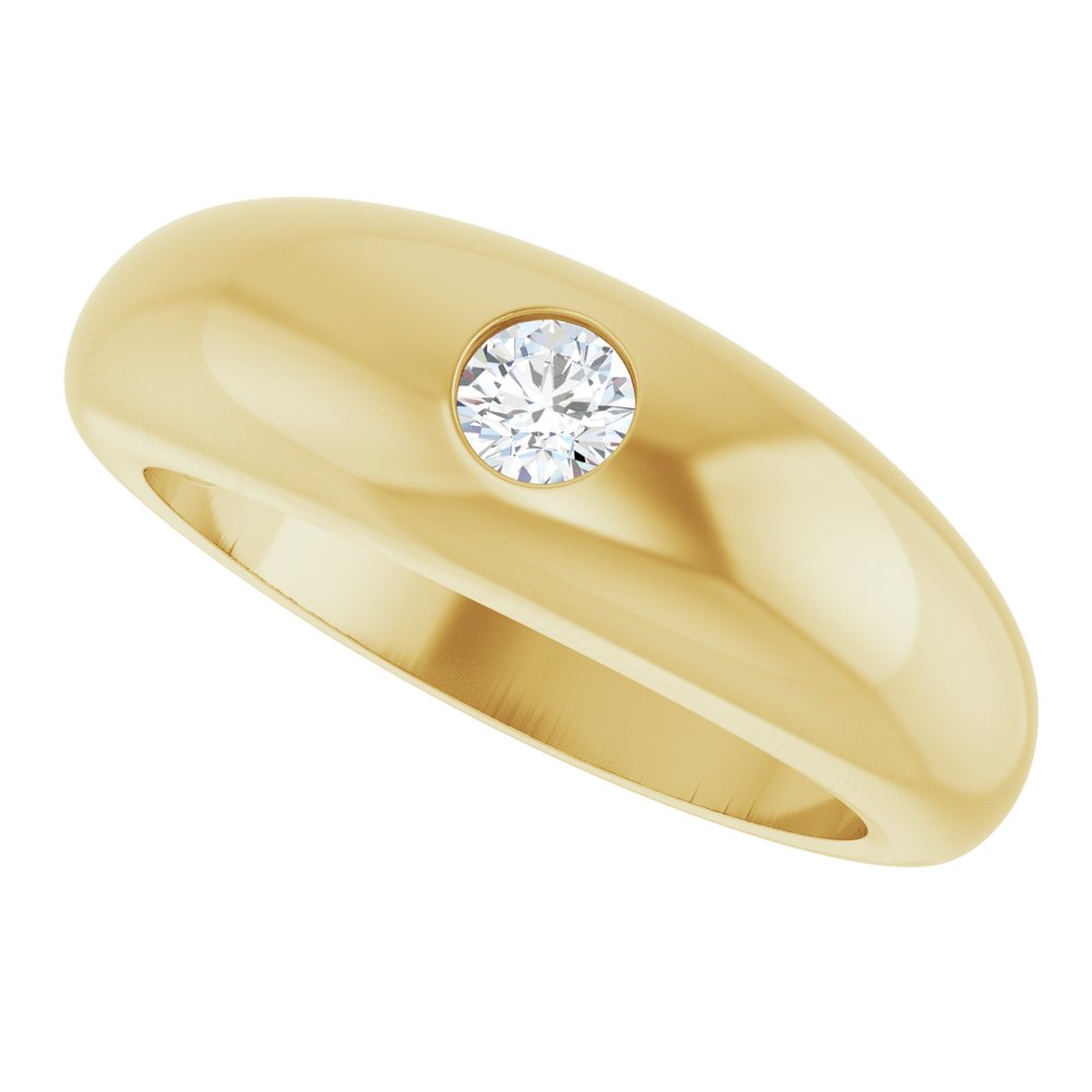 14K Yellow 1/4 CT Lab-Grown Diamond Dome Ring